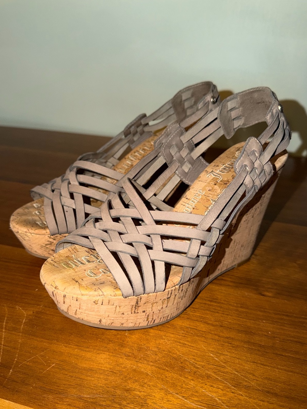 Juicy couture smells like couture cork wedges heels